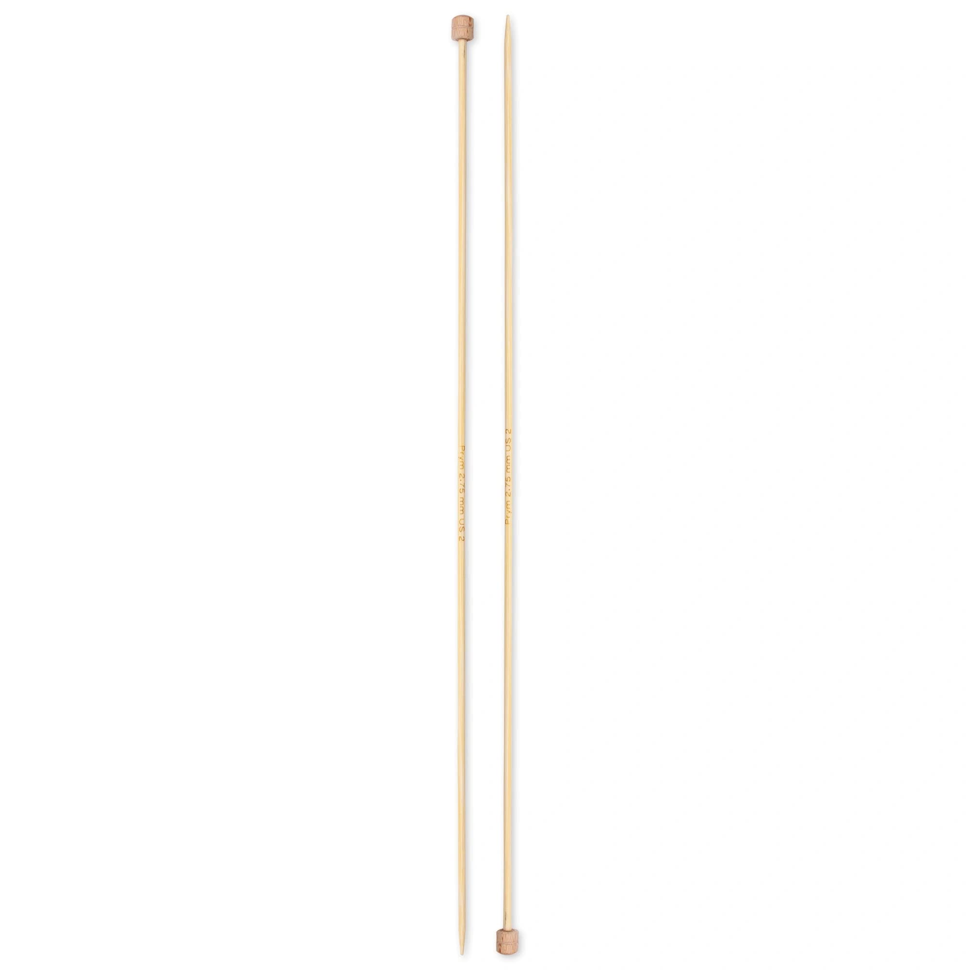 prym-aiguilles-tricoter-simple-pointe-en-bambou-33-cm-2-75-mm-naturel image 2