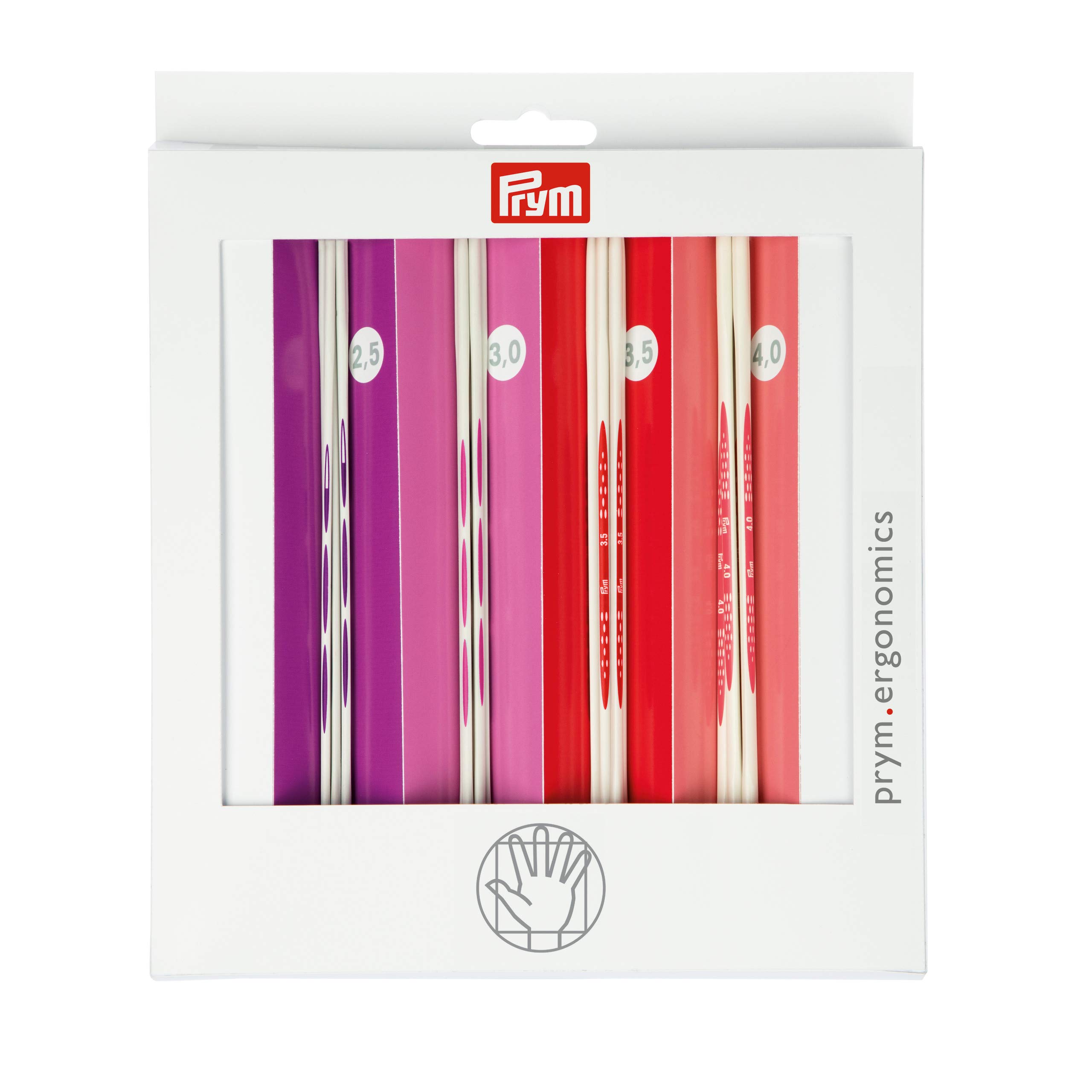 prym-194000-aiguilles-tricoter-2-pointes-prym-ergonomics-jeu-2-5-4-0-mm-20-cm-al image 1