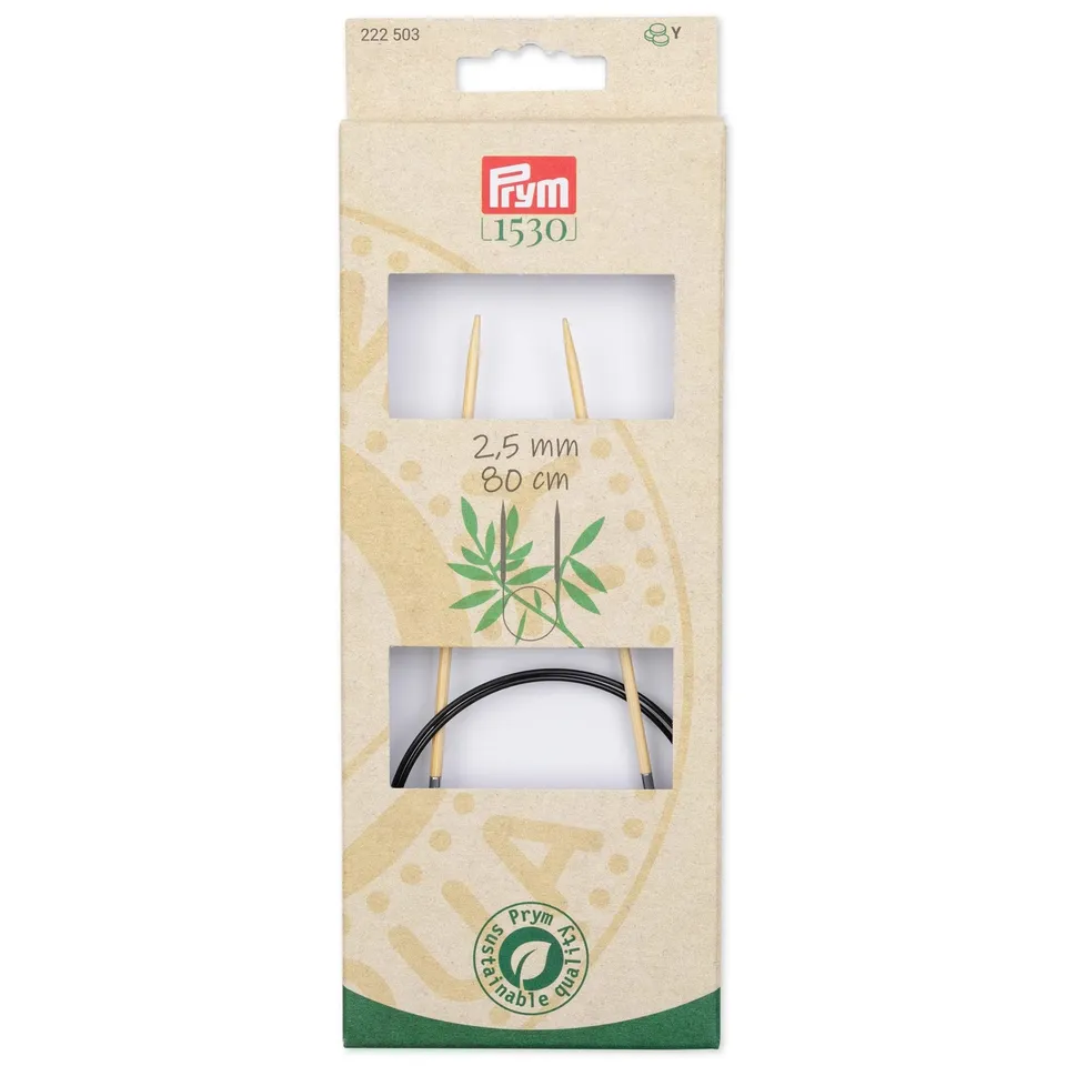 prym-1530-aiguille-circulaire-tricoter-en-bambou-naturelle-taille-unique image 1