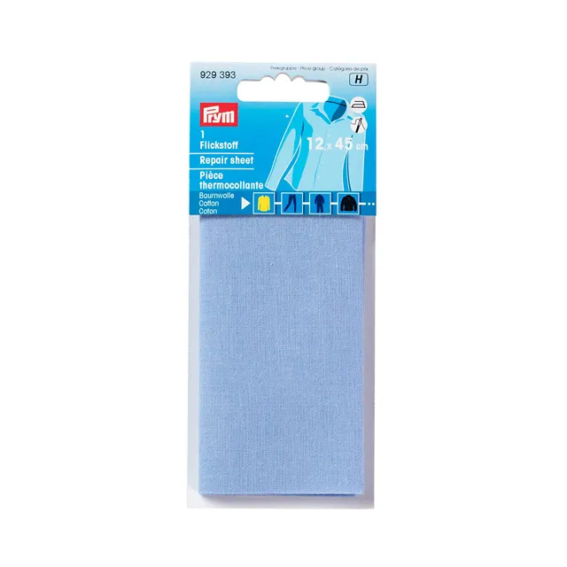 prym-originals-feuille-de-r-paration-thermocollante-coton-12-x-45-cm-bleu-ciel image 1