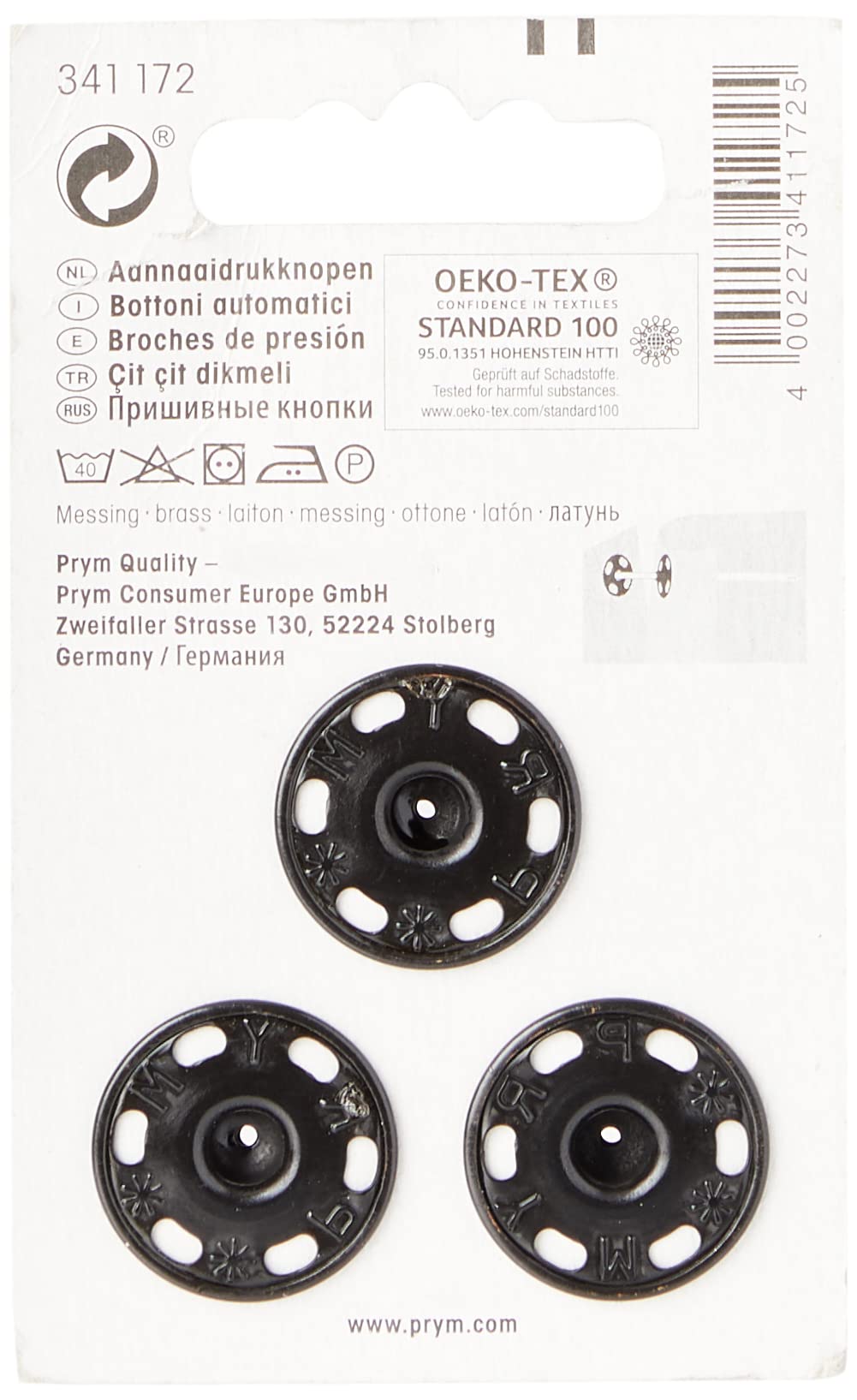 prym-originals-boutons-pression-coudre-laiton-noir-21-mm image 2