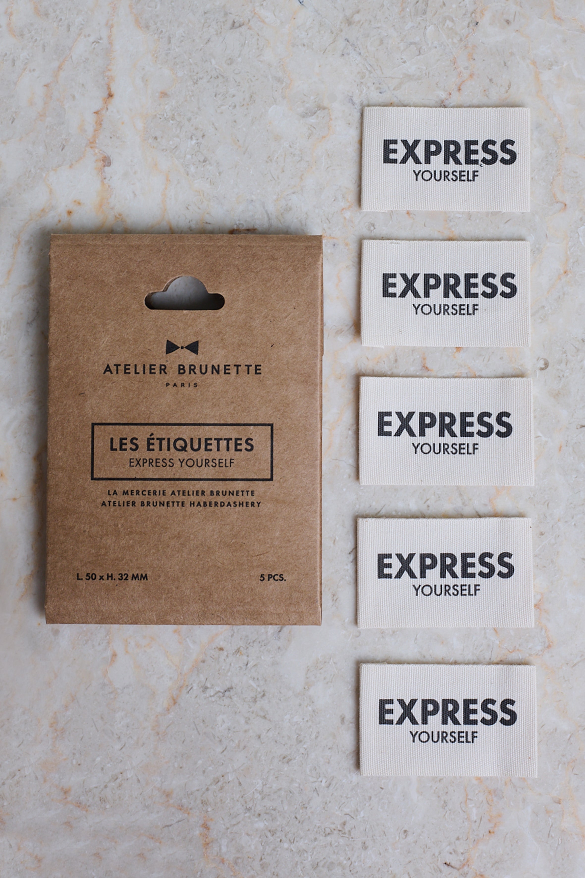 atelier-brunette-pack-tiquettes-express-yourself-lot-de-5-tiquettes-tiss-es-pour image 1
