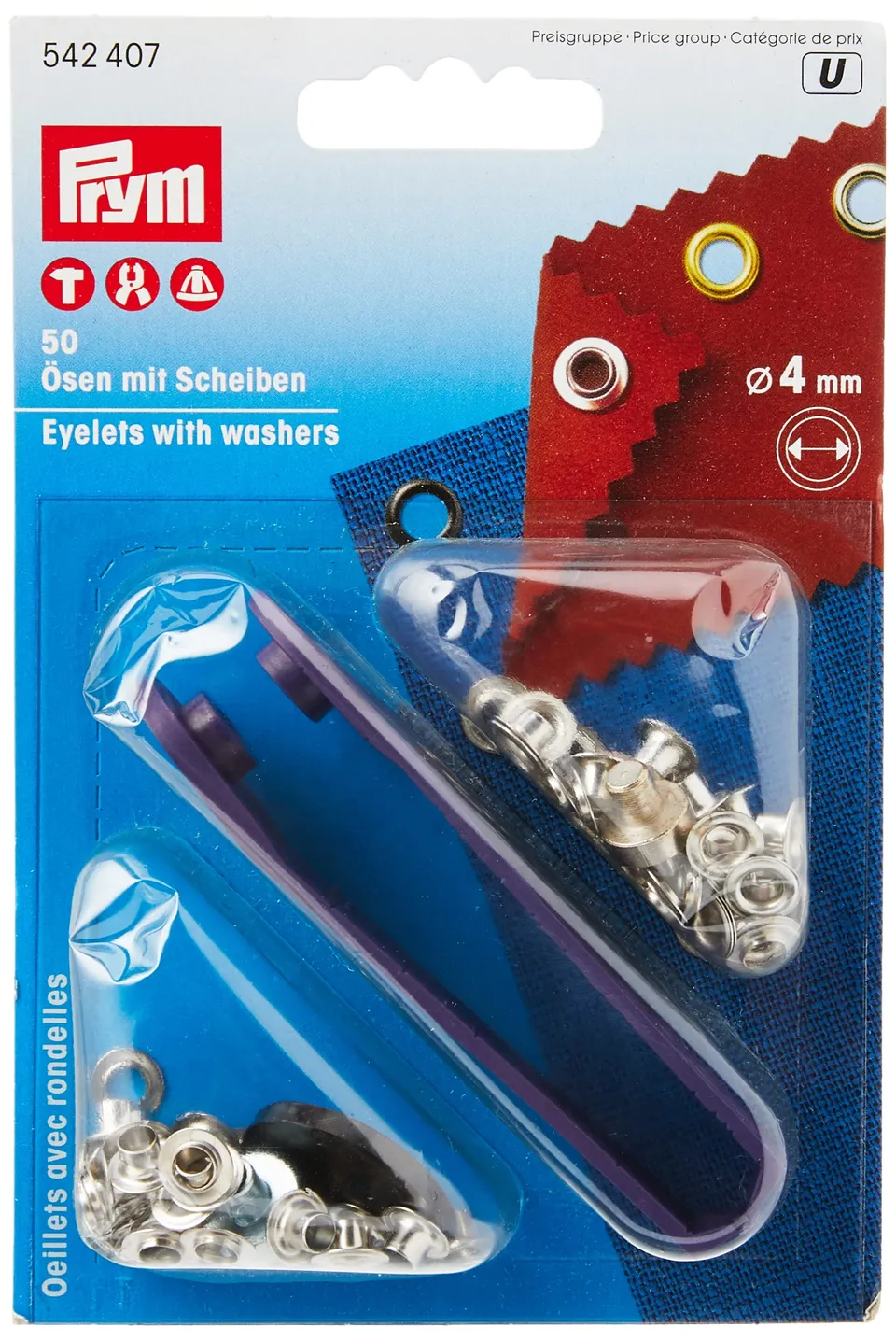prym-oeillets-avec-rondelles-laiton-argent-4-0-mm image 1