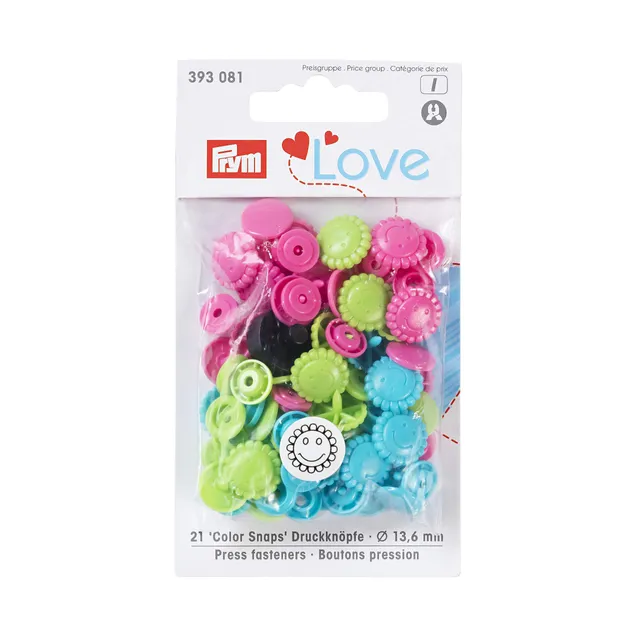 prym-love-boutons-pression-color-snaps-fleur-13-6-mm-turquoise-vert-pomme-rose-v image 1