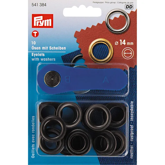 prym-oeillets-et-rondelles-14-mm-bronze-en-laiton-avec-outil-de-pose image 1