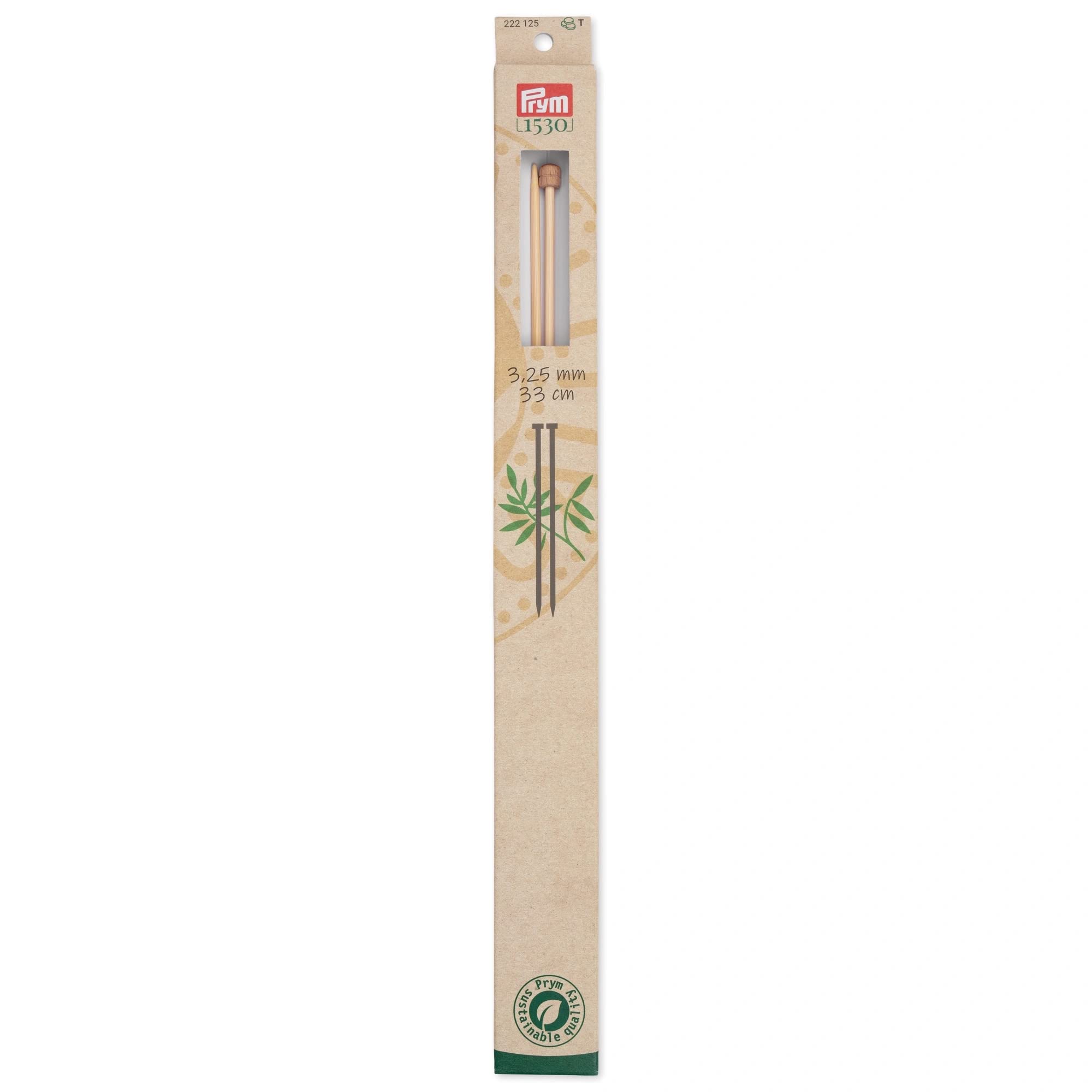 prym-aiguilles-tricoter-simple-pointe-en-bambou-33-cm-3-25-mm-naturel image 1