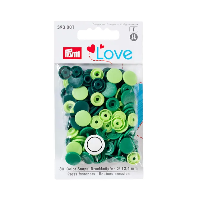 prym-love-color-snaps-12-44-mm-vert-boutons-pression-plastique image 1