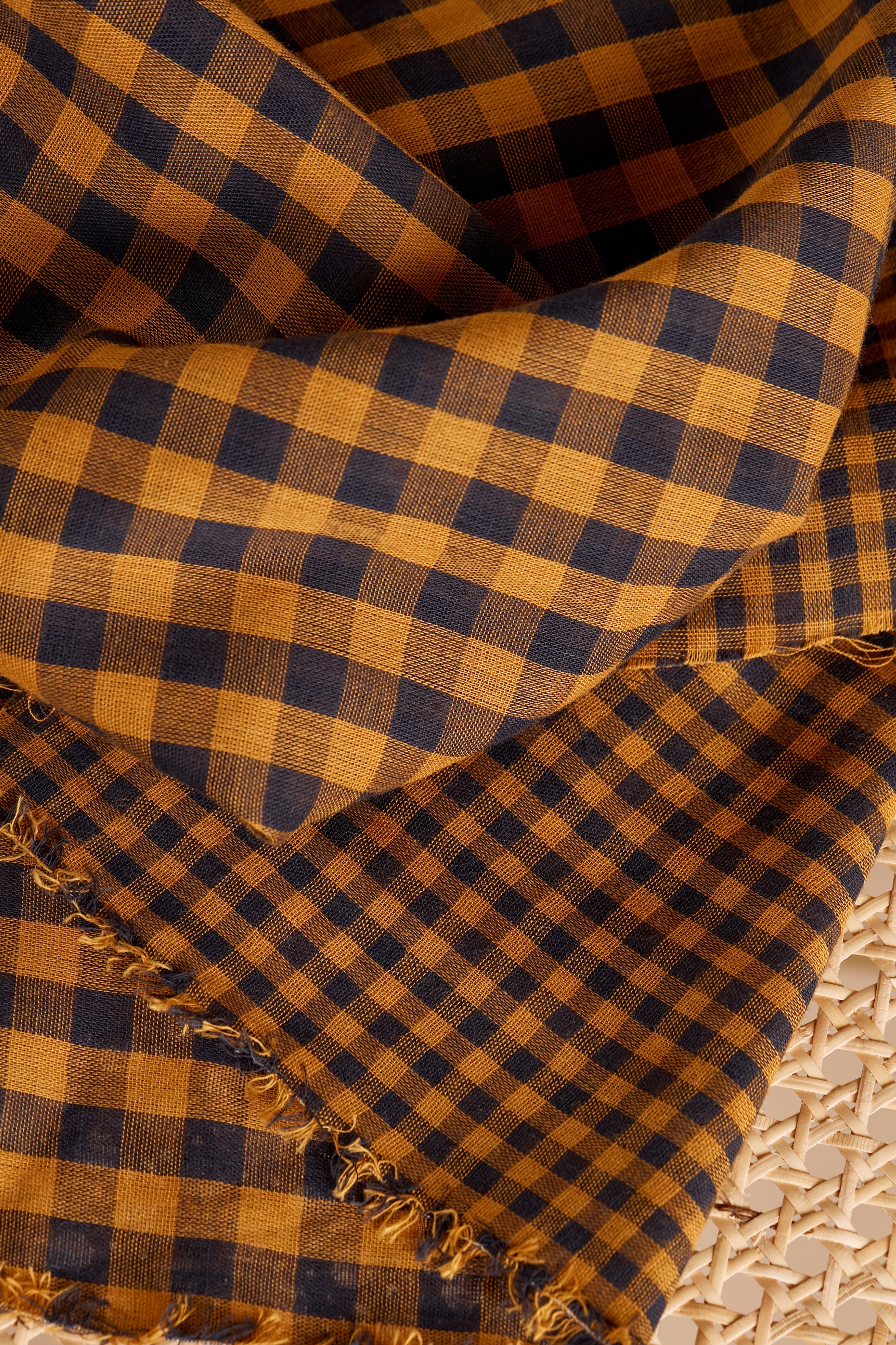 atelier-brunette-vichy-night-ochre-tissu-coton-carreaux image 2
