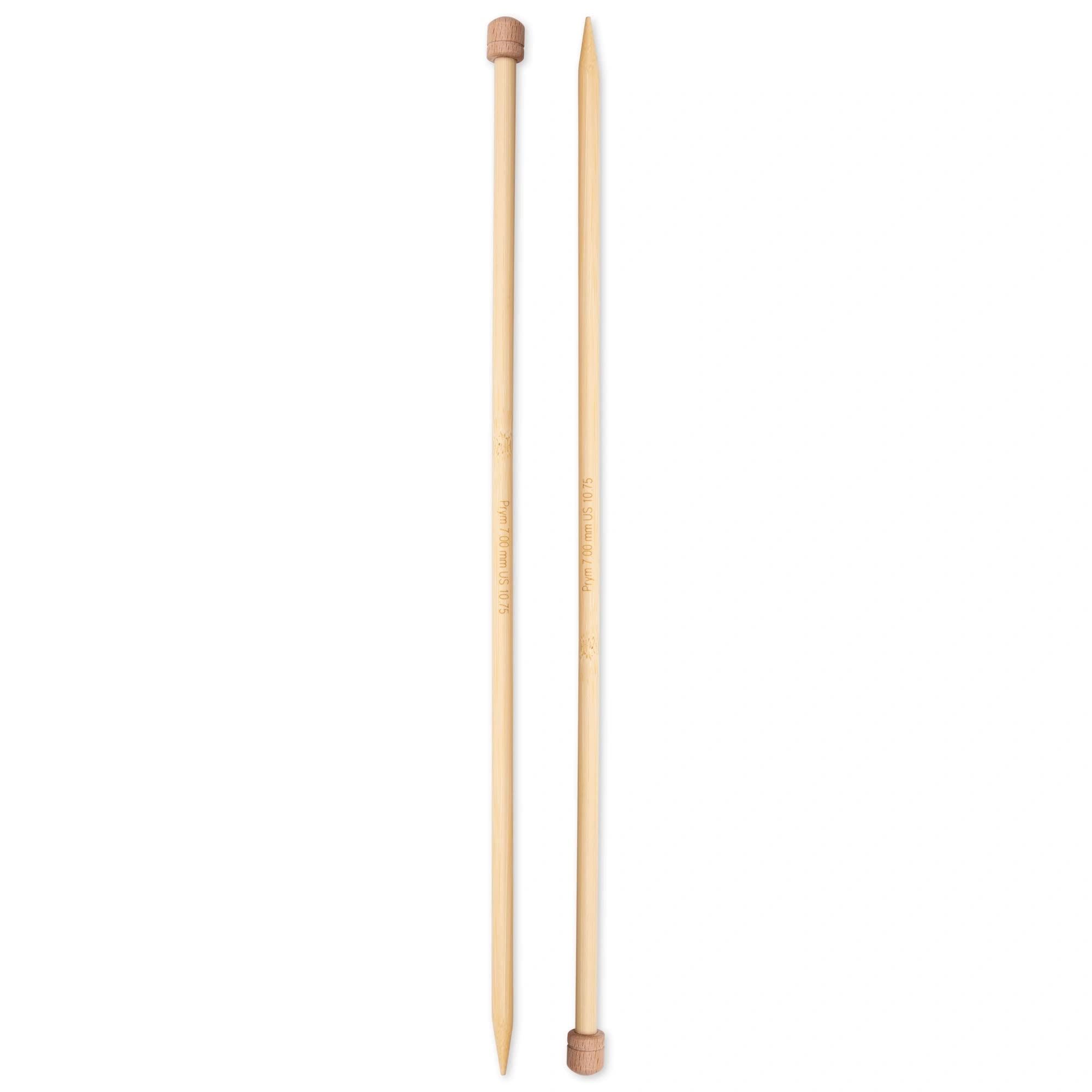 prym-1530-aiguilles-droites-tricoter-en-bambou-33-cm-7-00-mm-naturel image 2