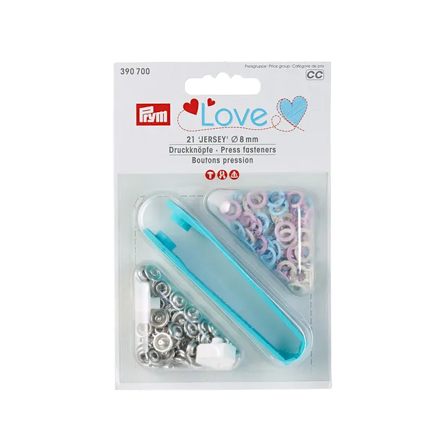 prym-love-boutons-pression-jersey-8-mm-rose-bleu-clair-perle image 1