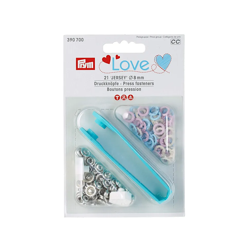 prym-love-boutons-pression-jersey-8-mm-rose-bleu-clair-perle image 1