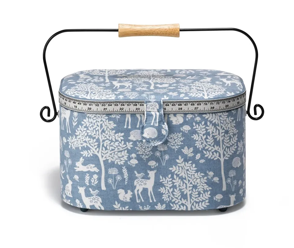 prym-612656-panier-couture-ovale-woodland-bleu-clair image 1