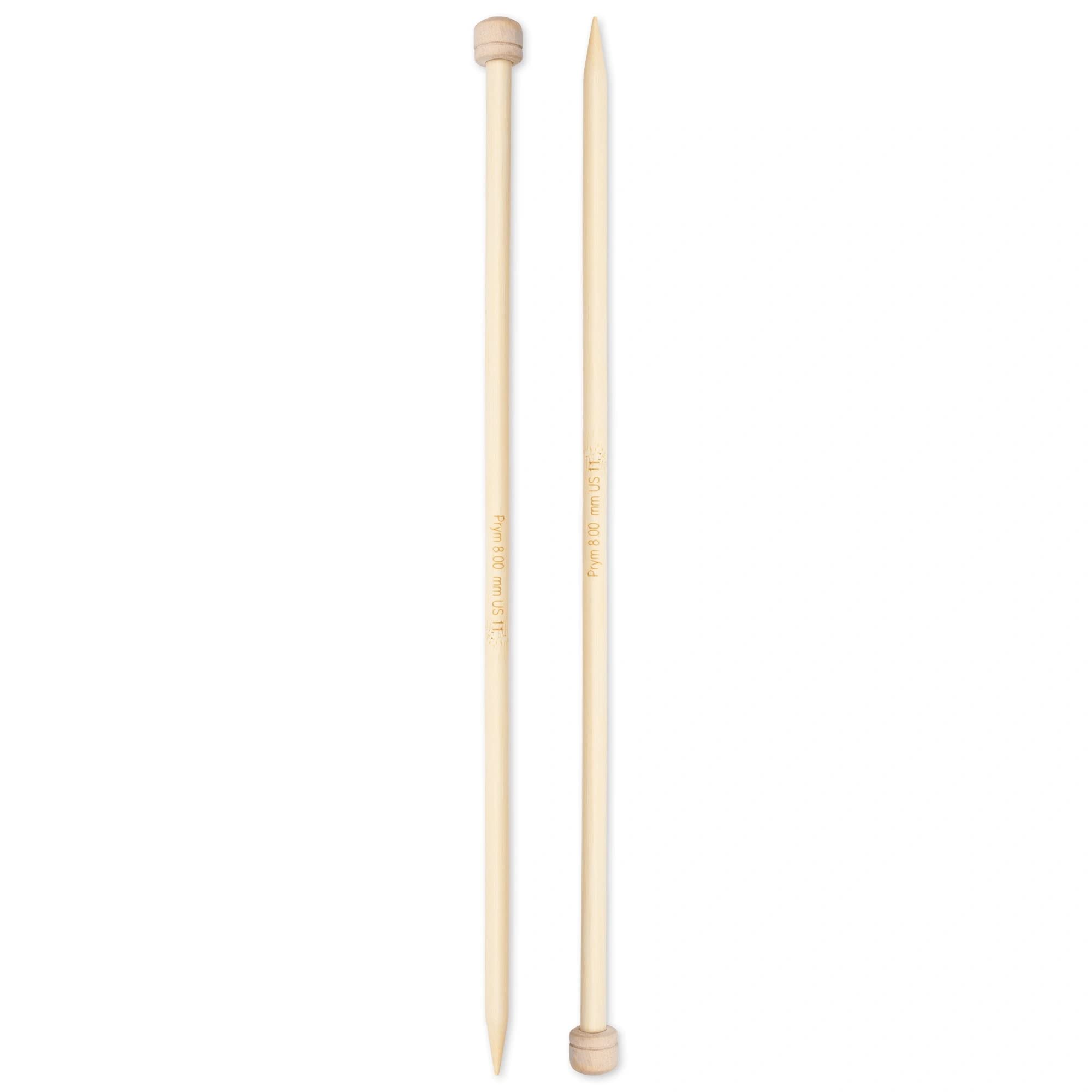 prym-1530-aiguille-tricoter-pointe-unique-bambou-33-cm-8-00-mm-naturel image 2