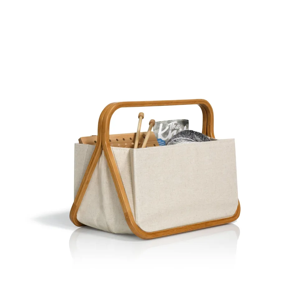 prym-612563-panier-de-rangement-canvas-bamboo-nature image 1