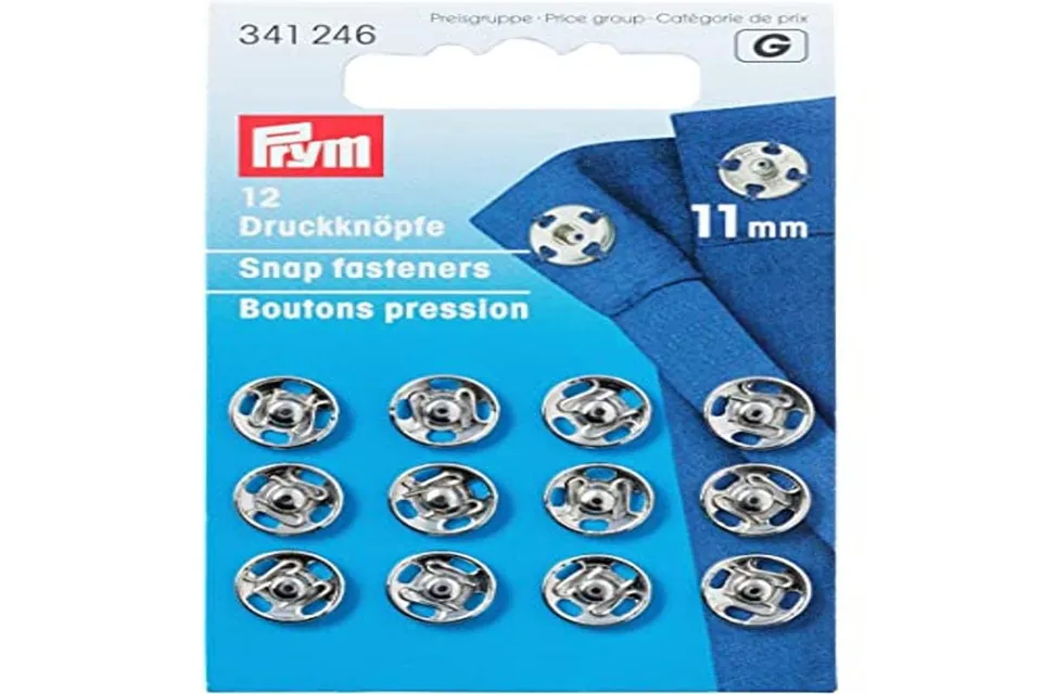 prym-boutons-pression-coudre-11-mm-laiton-argent-carte-de-12 image 1