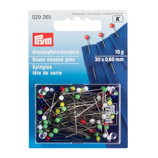 prym-32562-bo-te-d-pingles-t-te-de-verre-multicolore-10-g-30-x-0-60-mm image 1