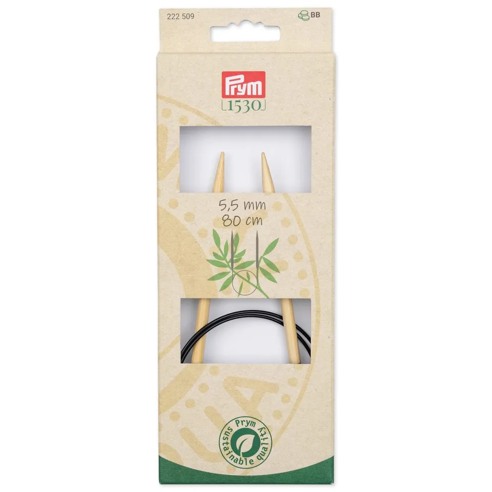 prym-1530-aiguille-circulaire-tricoter-en-bambou-naturelle-taille-unique-40-80-c image 1