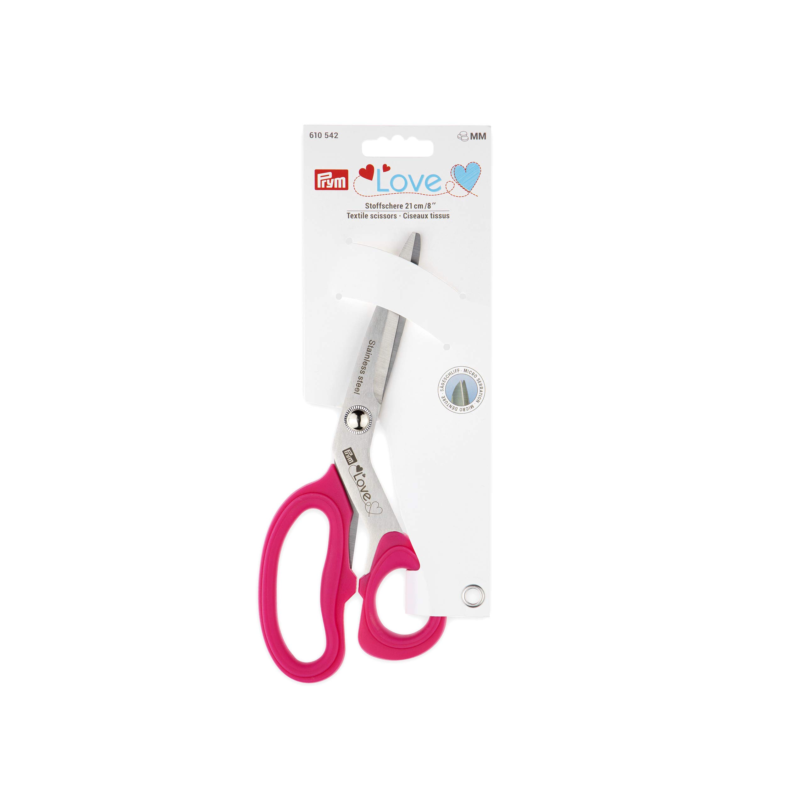 prym-love-ciseaux-textile-micro-denture-21-cm-rose image 1