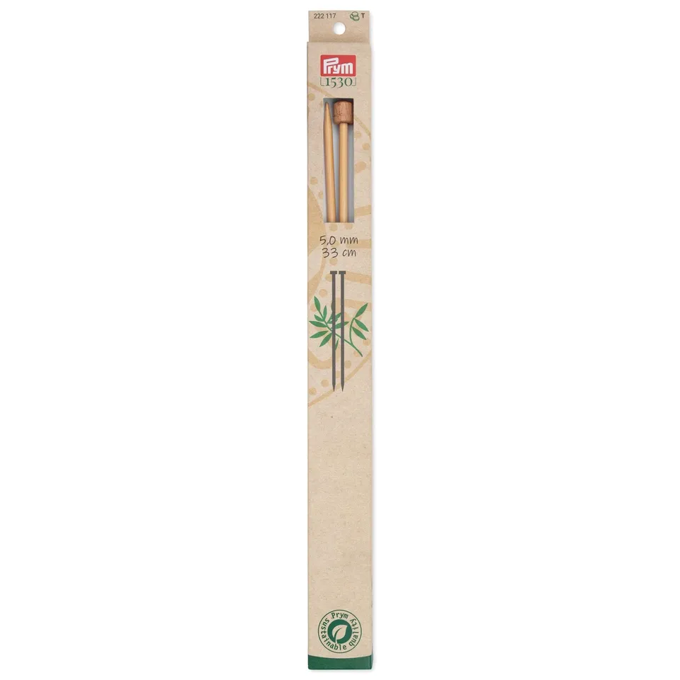prym-aiguilles-tricoter-droites-bambou-33-cm-5-00-mm image 1