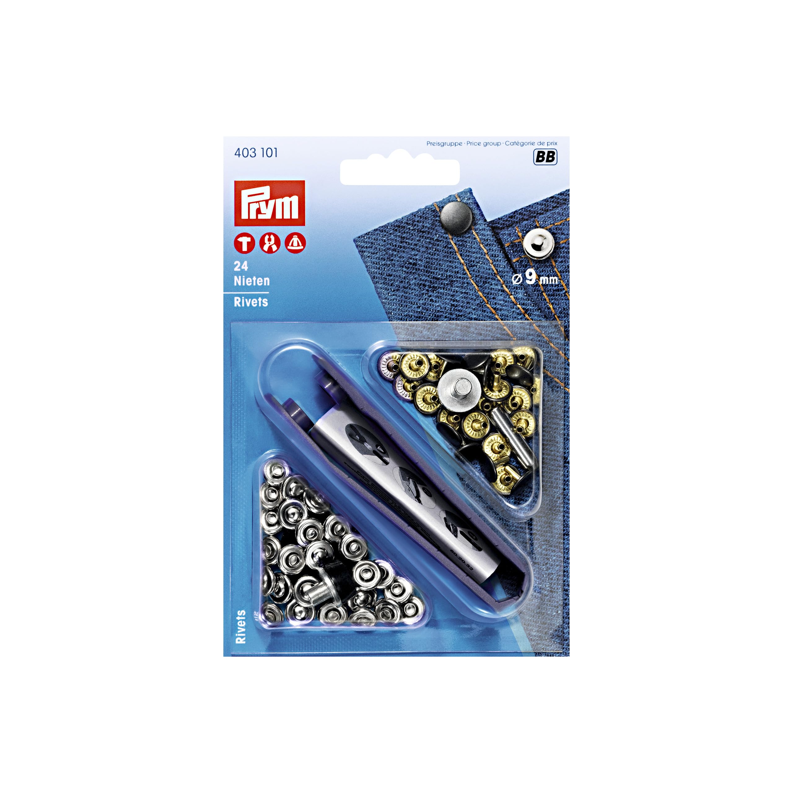 prym-originals-rivets-9-mm-argent-vieil-fer image 1