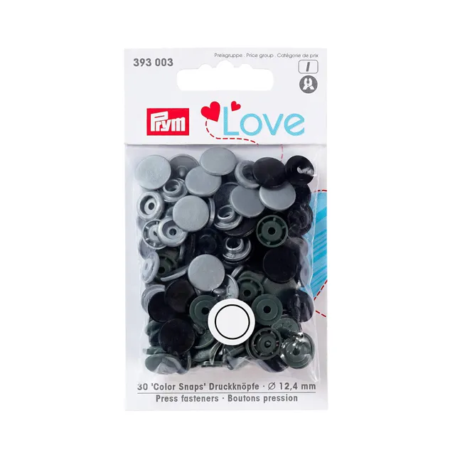 prym-love-color-snaps-boutons-pression-plastique-12-44-mm-gris image 1