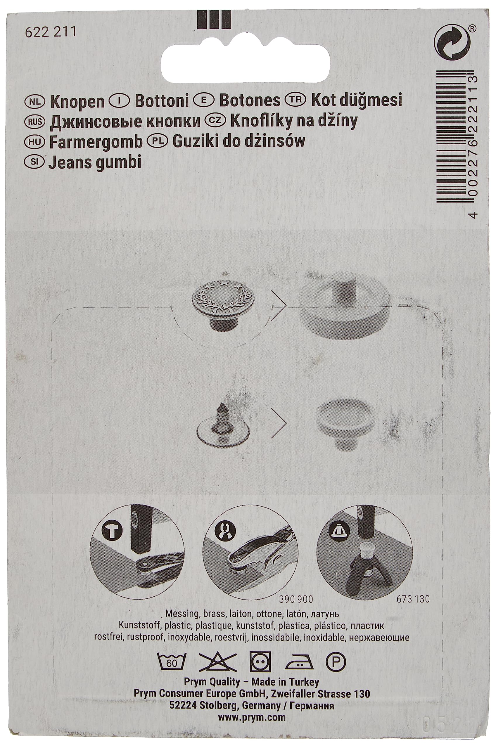 prym-boutons-jeans-fleur-17-mm-laiton-antique-8-pi-ces image 3