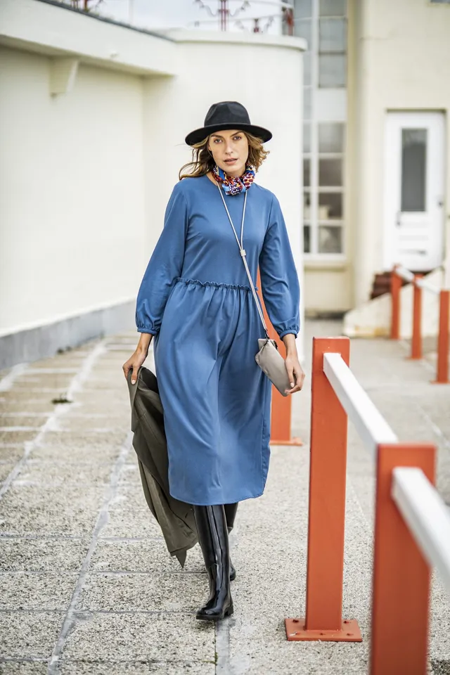fibre-mood-olive-robe-patron-de-couture-fronc-e image 1
