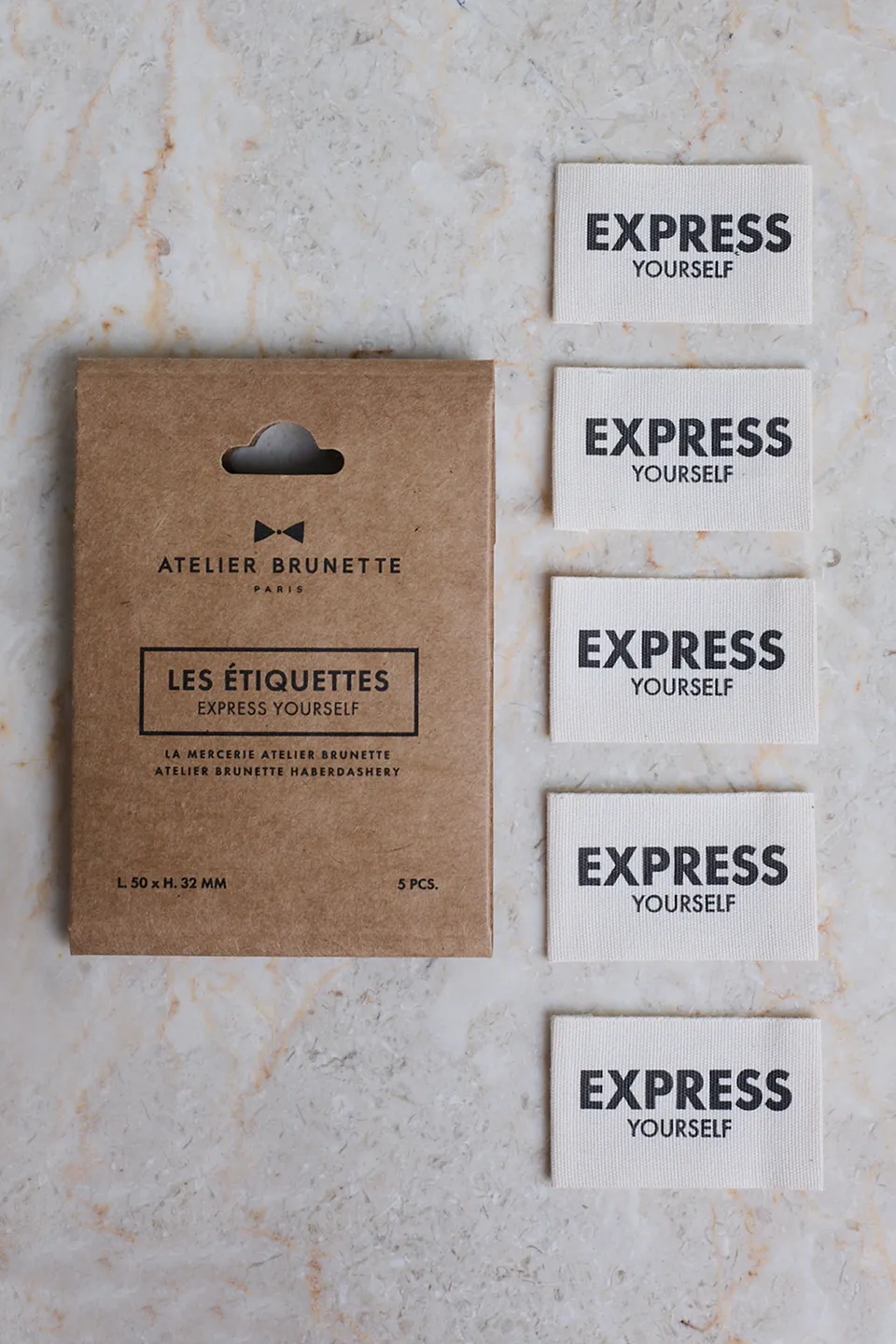 atelier-brunette-pack-tiquettes-express-yourself-lot-de-5-tiquettes-tiss-es-pour image 1