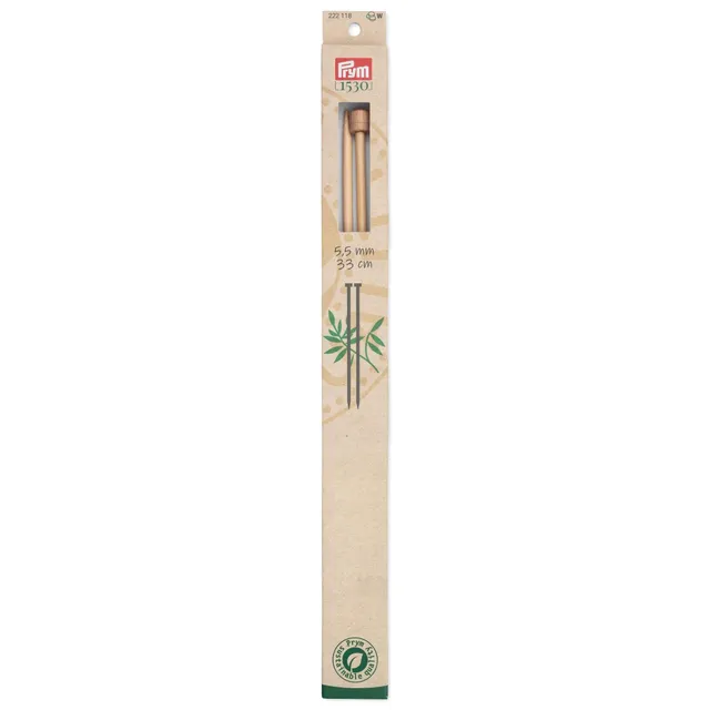 prym-1530-aiguille-tricoter-pointe-unique-bambou-33-cm-5-50-mm-naturel image 1