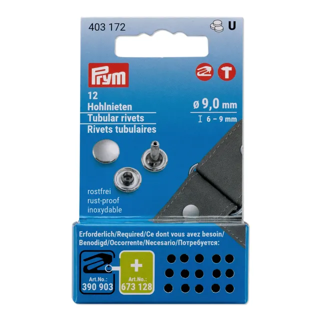 prym-vario-creative-tool-403172-lot-de-12-rivets-creux-9-mm-6-9-mm-laiton-argent image 1