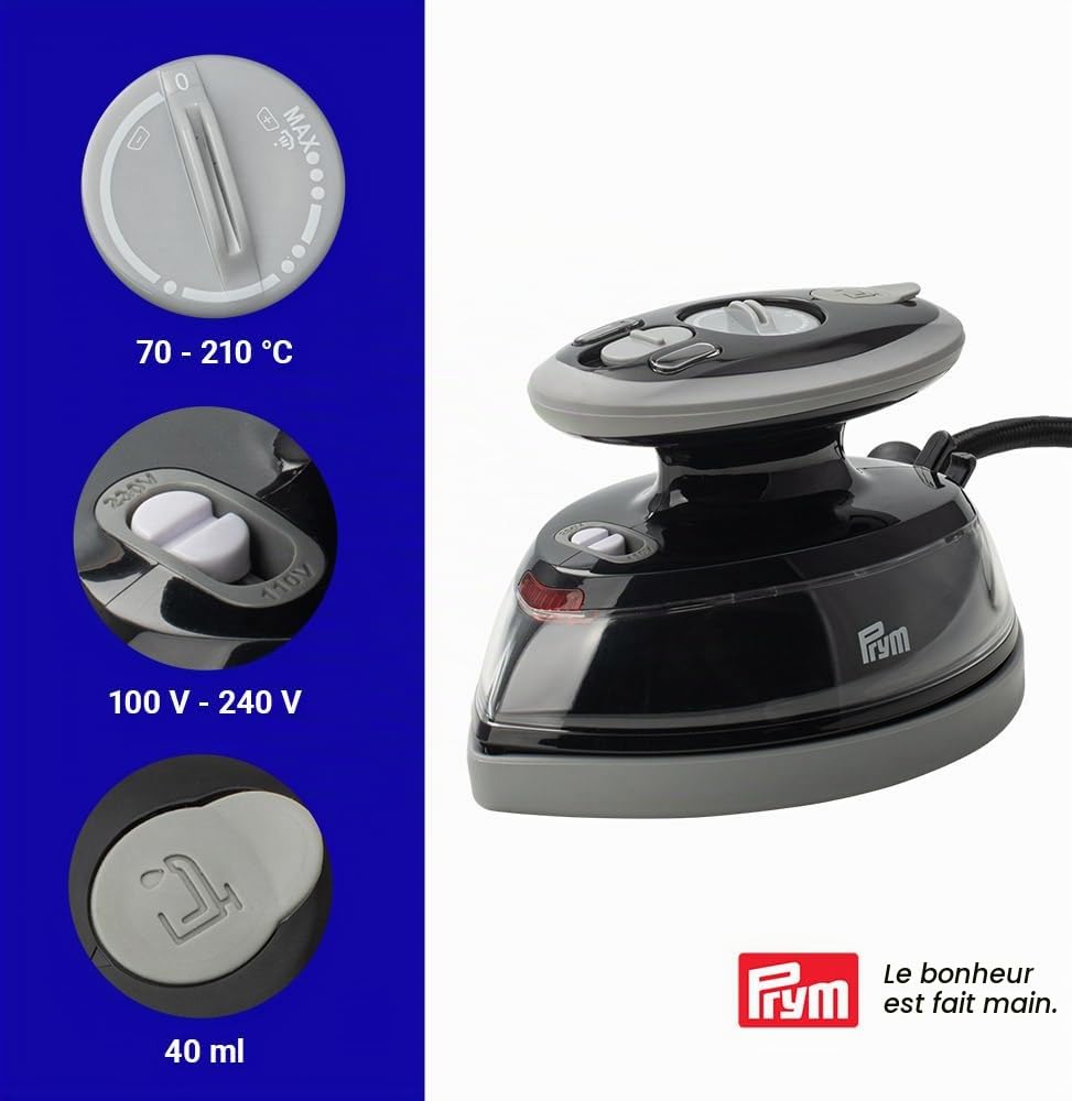 prym-mini-fer-repasser-vapeur-noir-400w-40-ml-set-silicone image 3