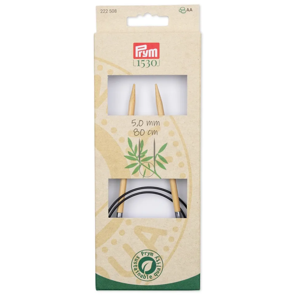 prym-1530-aiguilles-tricoter-circulaires-bambou-naturel image 1
