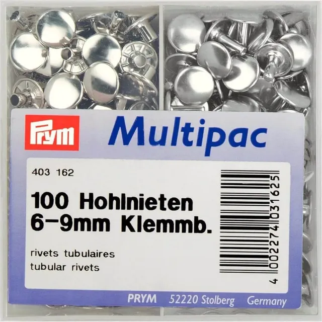 prym-rivets-tubulaires-argent-6-9-mm-avec-outil-1-unit image 1