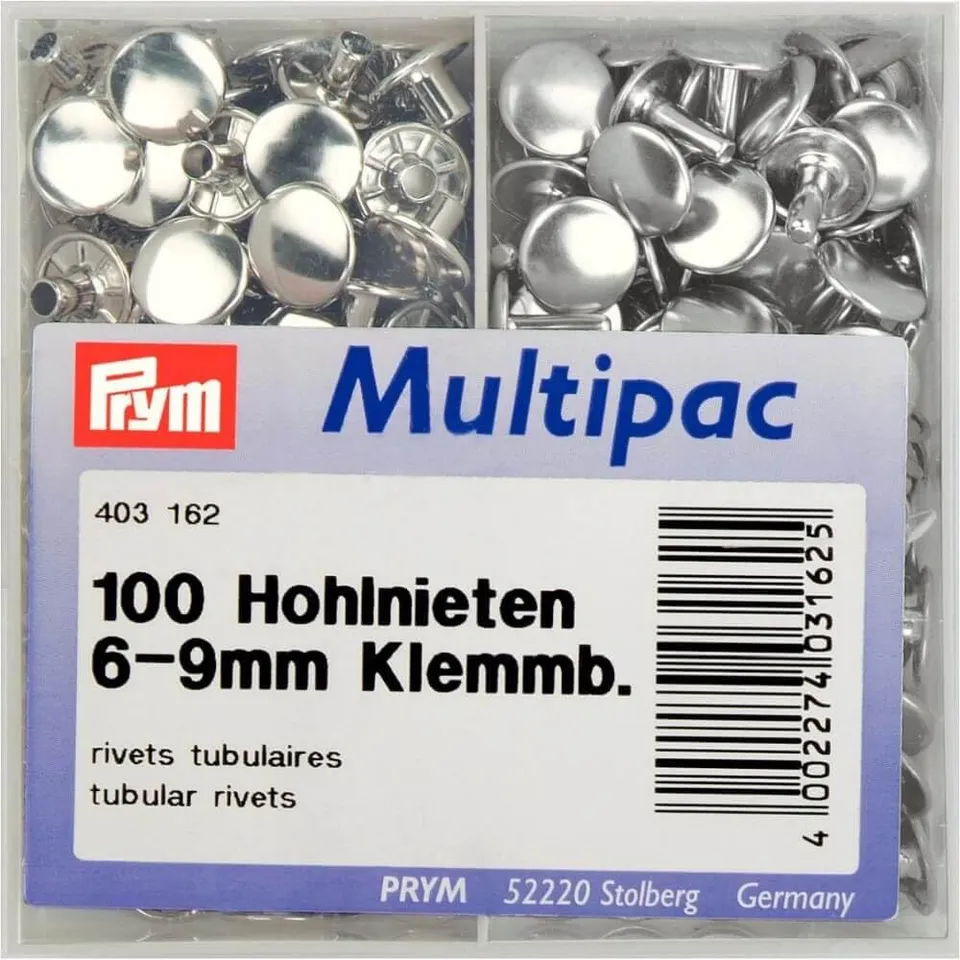 prym-rivets-tubulaires-argent-6-9-mm-avec-outil-1-unit image 1