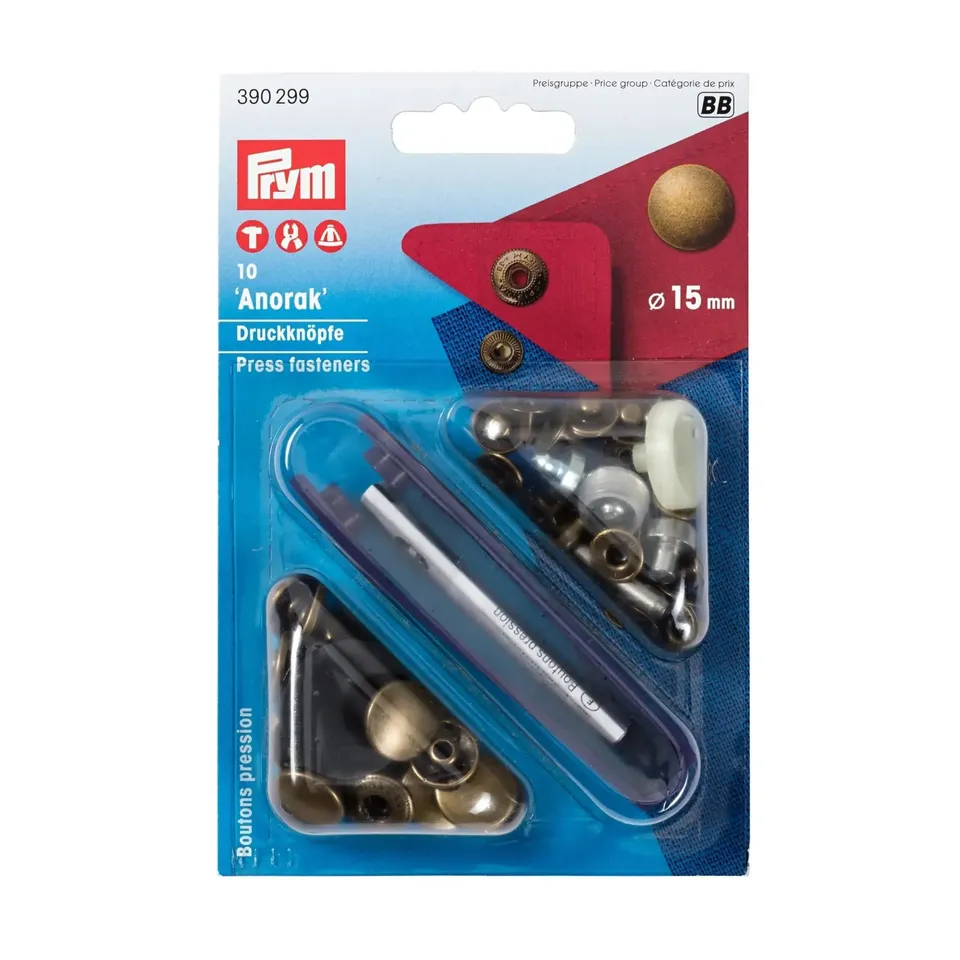 prym-boutons-pression-anorak-15-mm-vieux-laiton-outil-or image 1