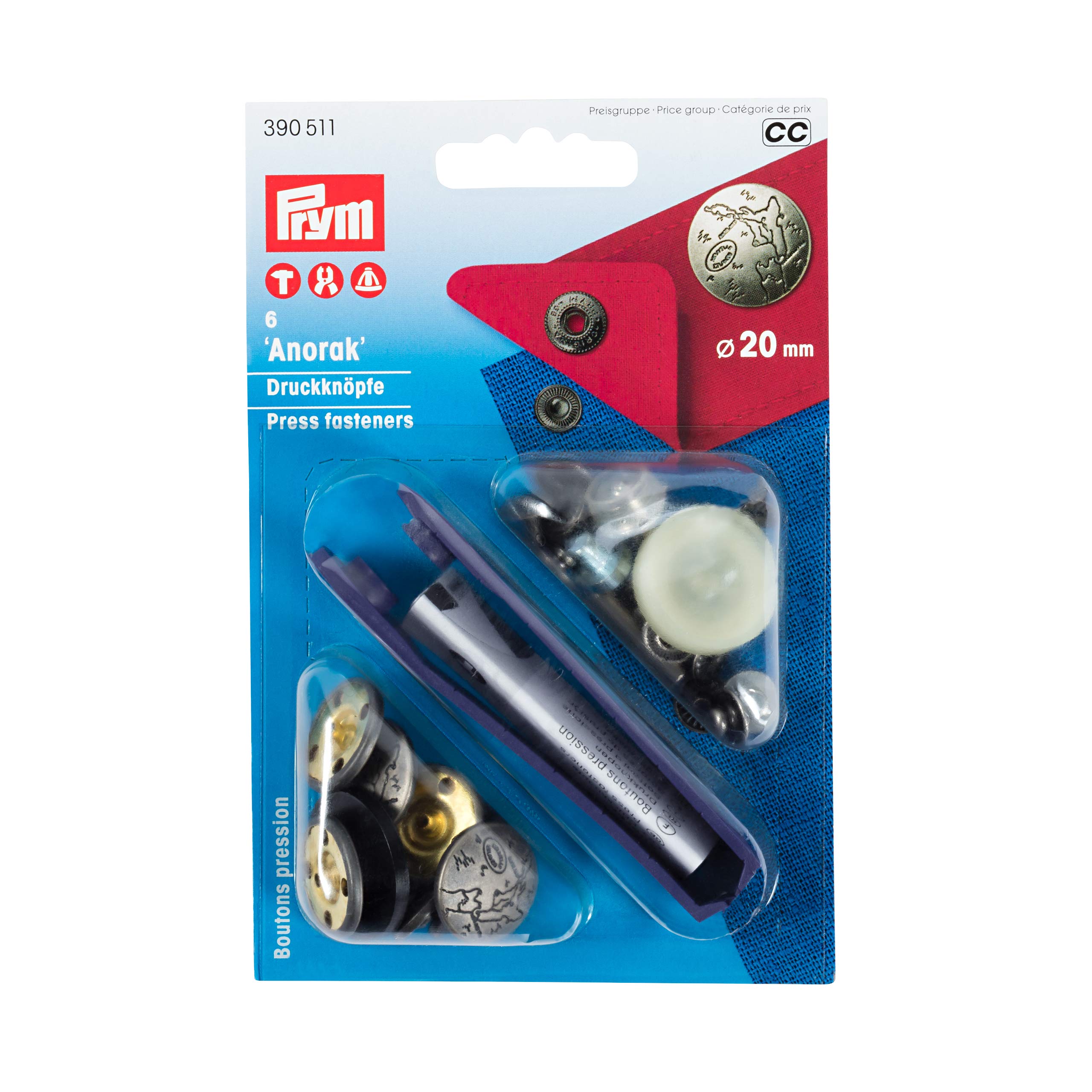 prym-390511-boutons-pression-anorak-excursion-20-mm-argent-mat-sans-couture image 1