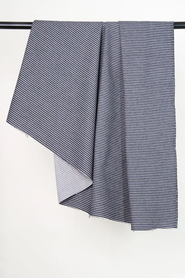 atelier-brunette-tissu-denim-stripes-mid-blue-denim-de-coton-ray-bleu-oeko-tex-g image 1