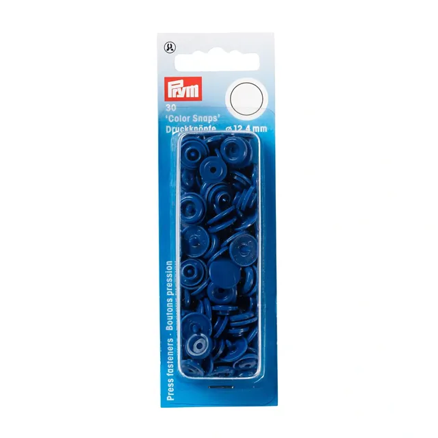 prym-fixations-boutons-pression-plastique-bleu-gris-blanc image 1