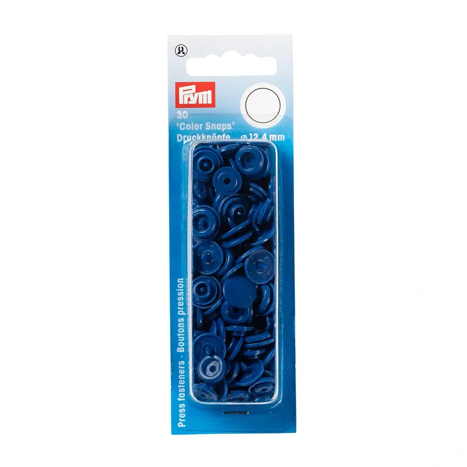 prym-fixations-boutons-pression-plastique-bleu-gris-blanc image 1